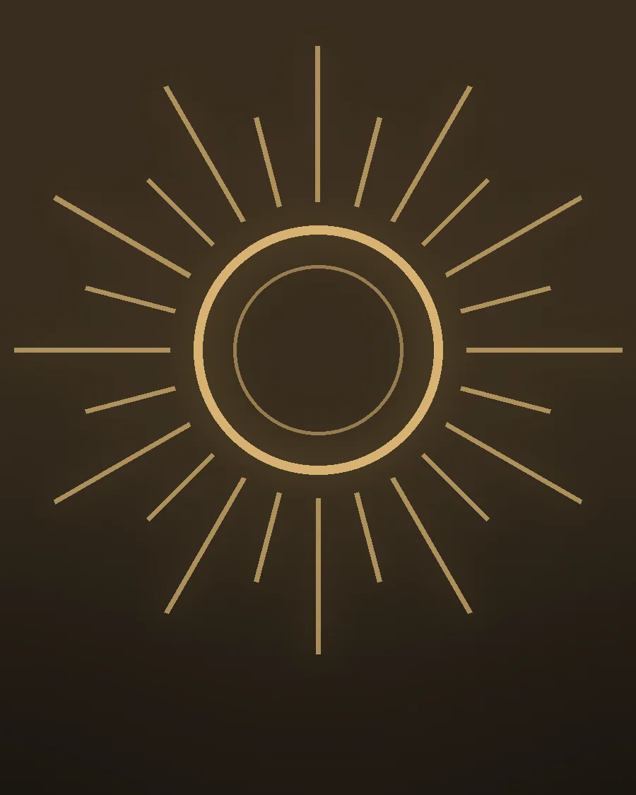 Halo de luz sacra em ouro sobre tela de ateliê iluminada