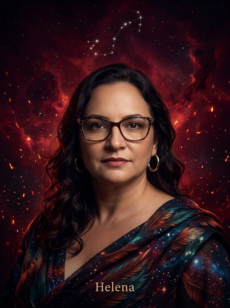 Retrato Astral de Escorpião emoldurado